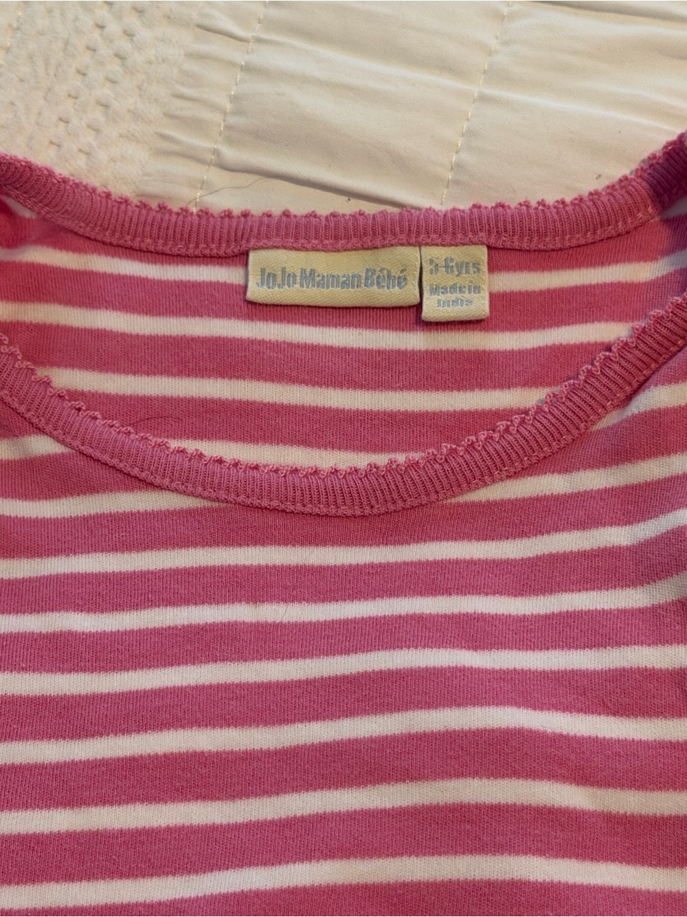 JoJo Maman Bebe Pink and White Striped Dress